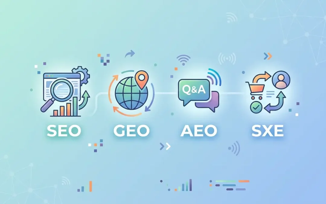 SEO, GEO, AEO e SXO La guida semplice ai nuovi acronimi del Web Marketing