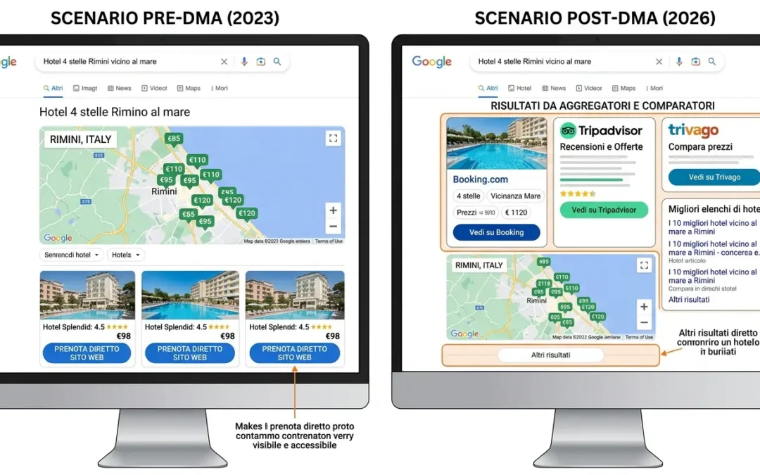 Google e Digital Markets Act (DMA): Cosa cambia per gli Hotel e come riprendere il controllo delle prenotazioni dirette
